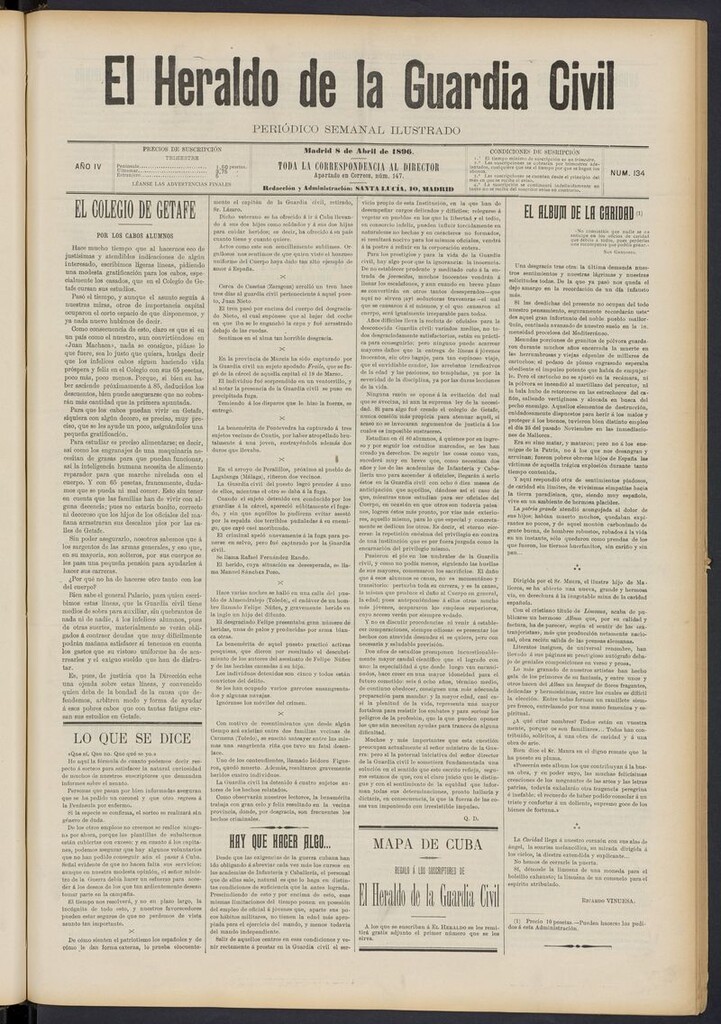 Miniatura de Heraldo de la Guardia Civil del 8 de abril de 1896