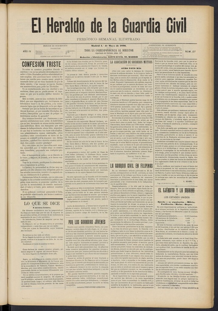 Miniatura de Heraldo de la Guardia Civil del 1 de mayo de 1896