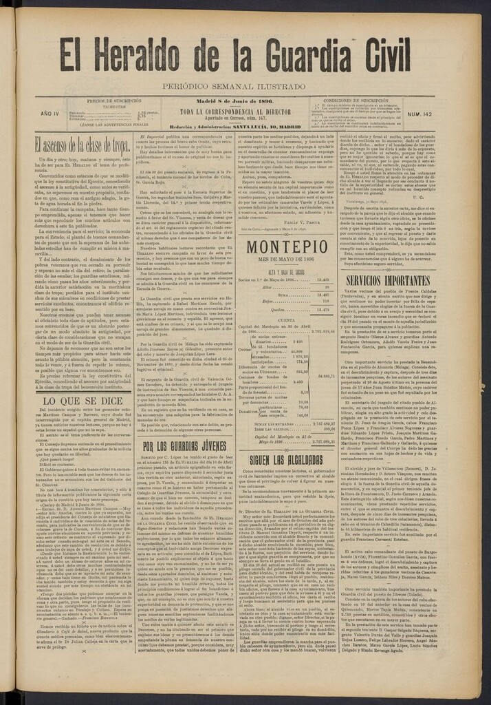 Miniatura de Heraldo de la Guardia Civil del 8 de junio de 1896
