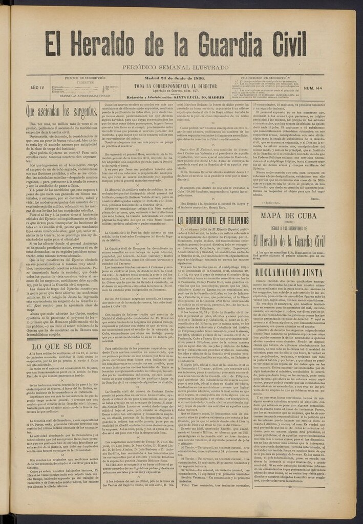 Miniatura de Heraldo de la Guardia Civil del 24 de junio de 1896