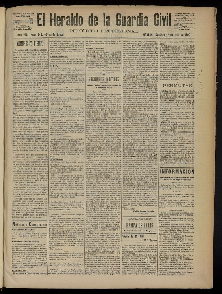 Miniatura de Heraldo de la Guardia Civil del 1 de julio de 1900