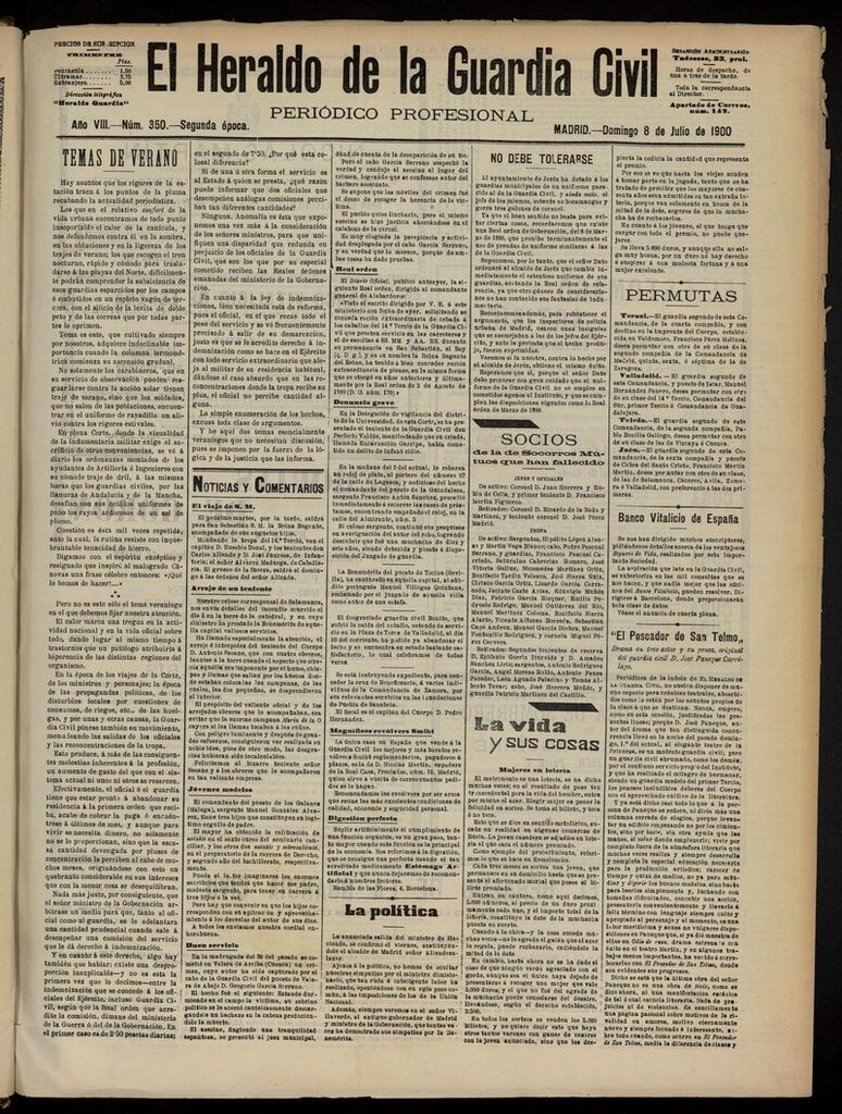 Miniatura de Heraldo de la Guardia Civil del 8 de julio de 1900