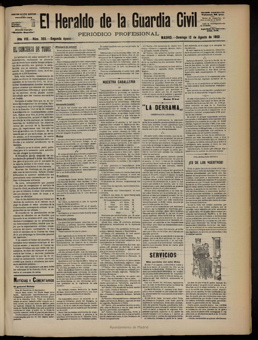 Miniatura de Heraldo de la Guardia Civil del 12 de agosto de 1900