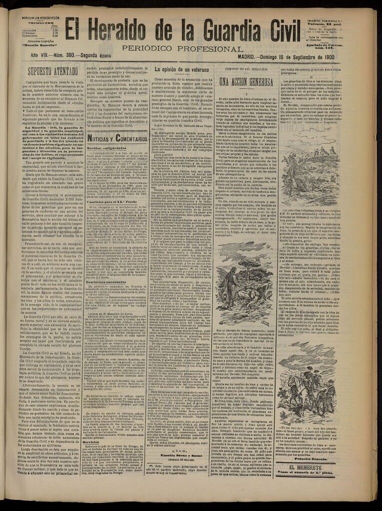 Miniatura de Heraldo de la Guardia Civil del 16 de septiembre de 1900