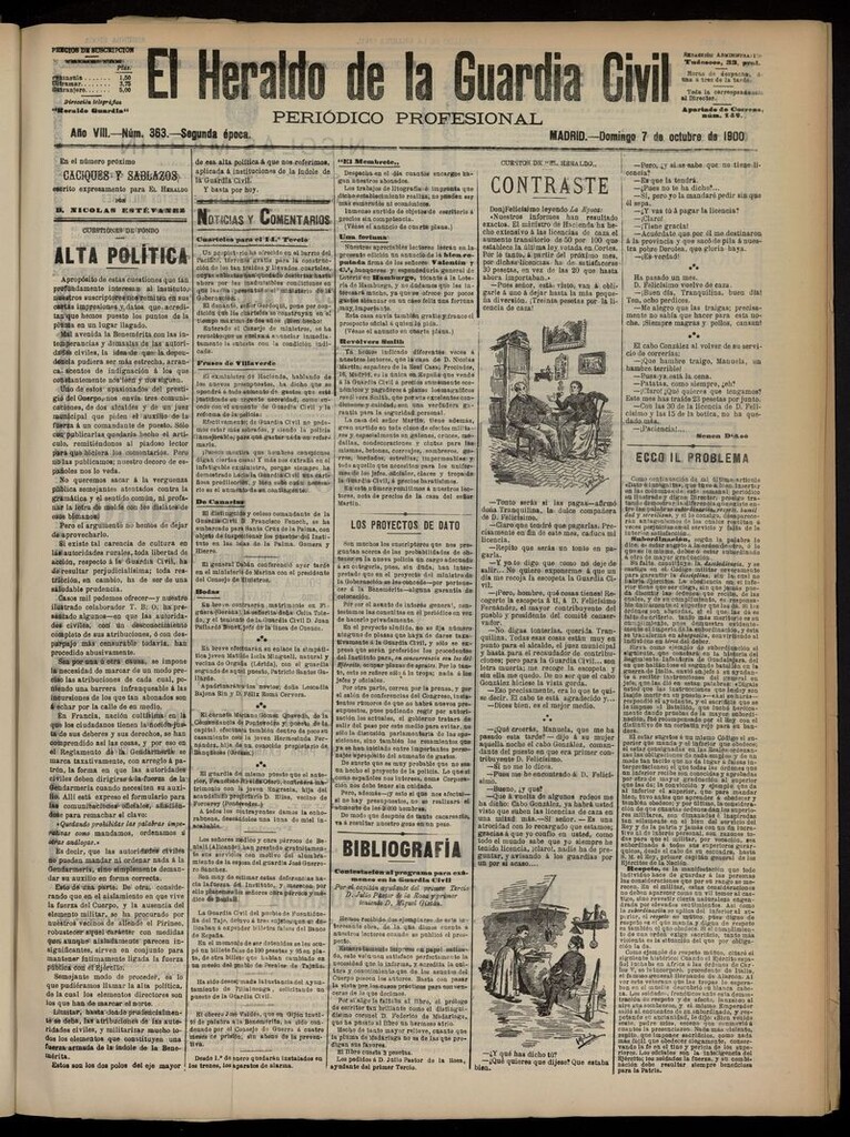 Miniatura de Heraldo de la Guardia Civil del 7 de octubre de 1900