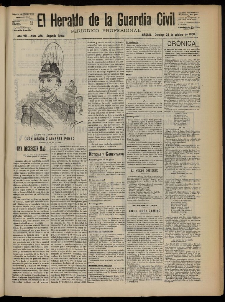 Miniatura de Heraldo de la Guardia Civil del 28 de octubre de 1900
