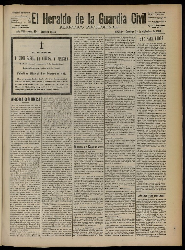 Miniatura de Heraldo de la Guardia Civil del 23 de diciembre de 1900