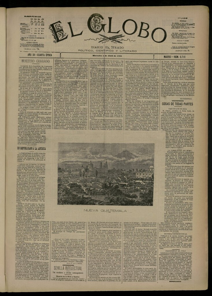 Miniatura de El Globo : diario ilustrado del 4 de abril de 1894, nº 6719