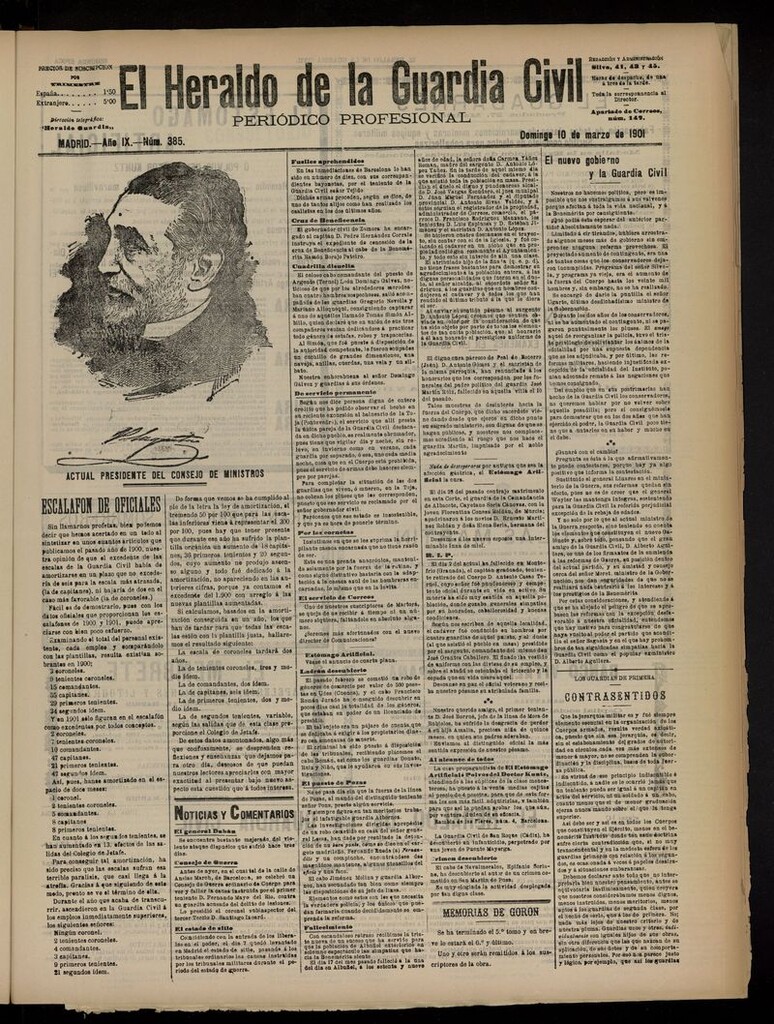 Miniatura de Heraldo de la Guardia Civil del 10 de marzo de 1901