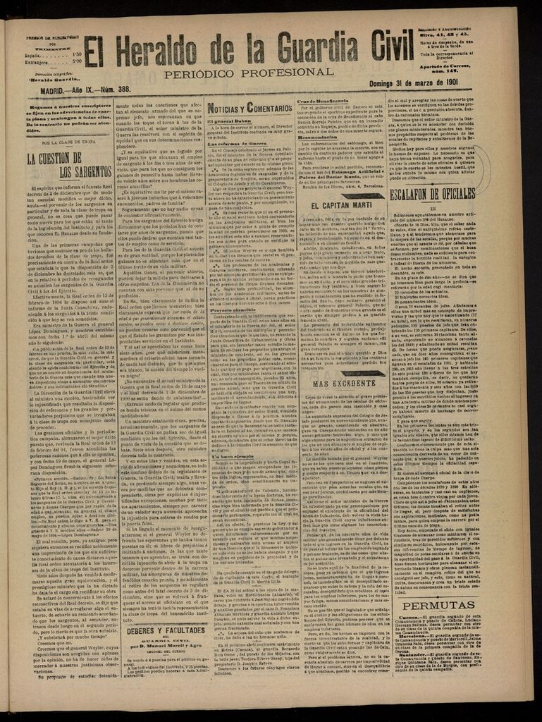 Miniatura de Heraldo de la Guardia Civil del 31 de marzo de 1901