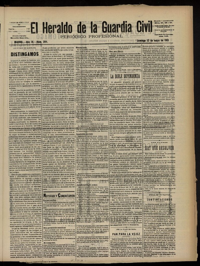 Miniatura de Heraldo de la Guardia Civil del 12 de mayo de 1901