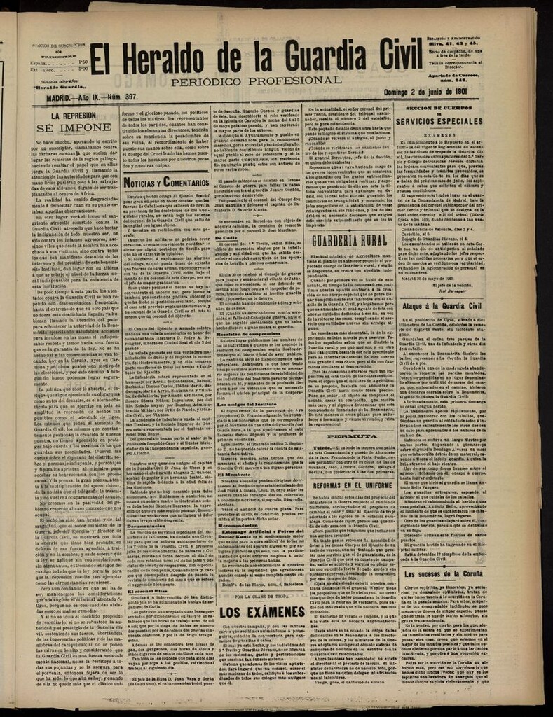 Miniatura de Heraldo de la Guardia Civil del 2 de junio de 1901