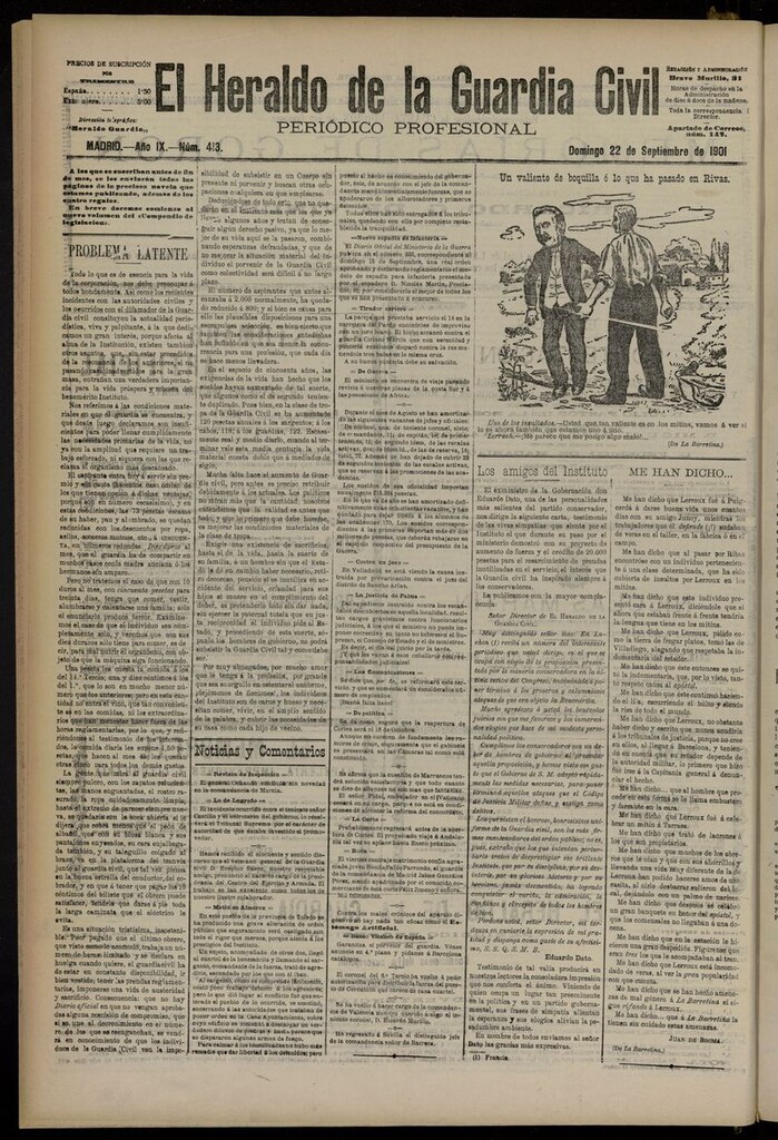 Miniatura de Heraldo de la Guardia Civil del 22 de septiembre de 1901
