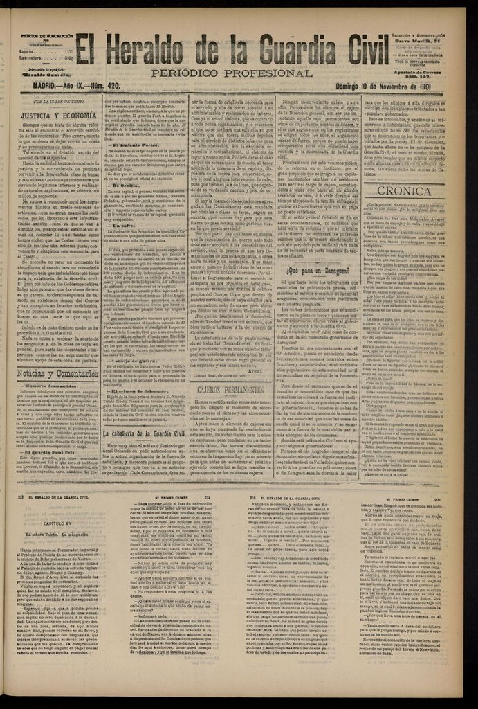 Miniatura de Heraldo de la Guardia Civil del 10 de noviembre de 1901