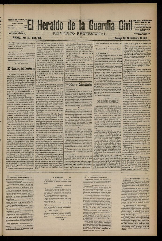 Miniatura de Heraldo de la Guardia Civil del 23 de diciembre de 1901