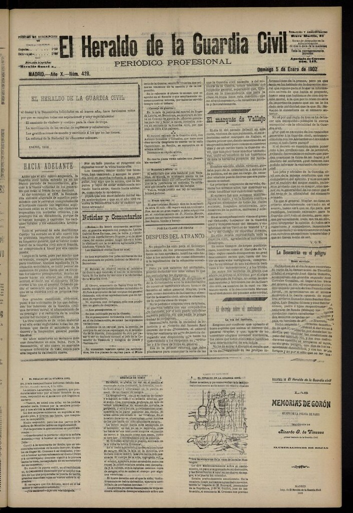 Miniatura de Heraldo de la Guardia Civil del 5 de enero de 1902
