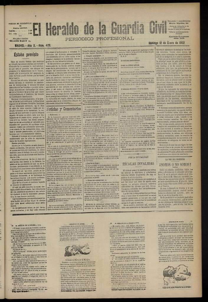 Miniatura de Heraldo de la Guardia Civil del 12 de enero de 1902