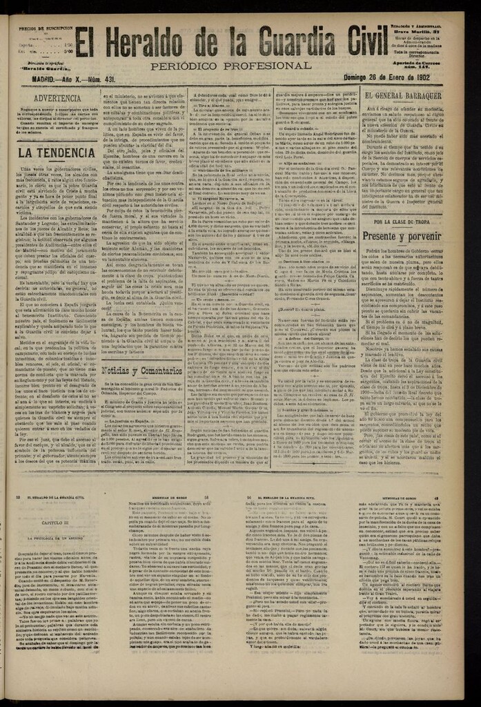 Miniatura de Heraldo de la Guardia Civil del 26 de enero de 1902