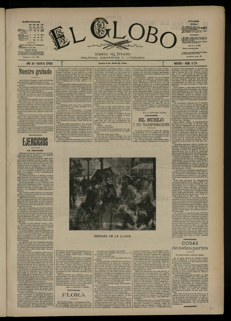 Miniatura de El Globo : diario ilustrado del 9 de abril de 1894, nº 6724