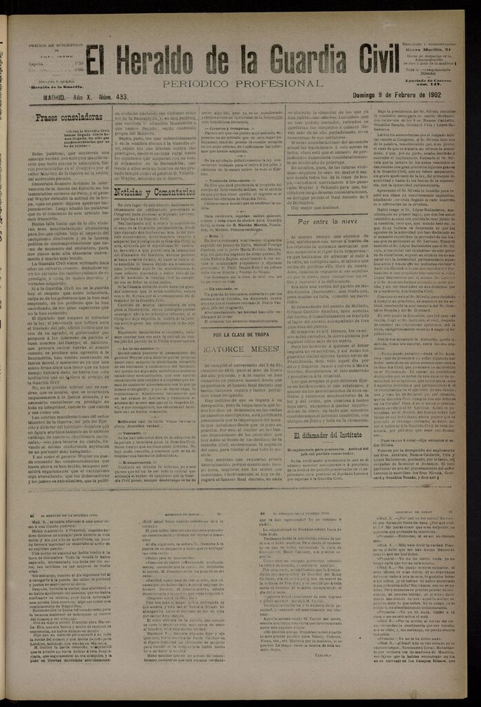 Miniatura de Heraldo de la Guardia Civil del 9 de febrero de 1902