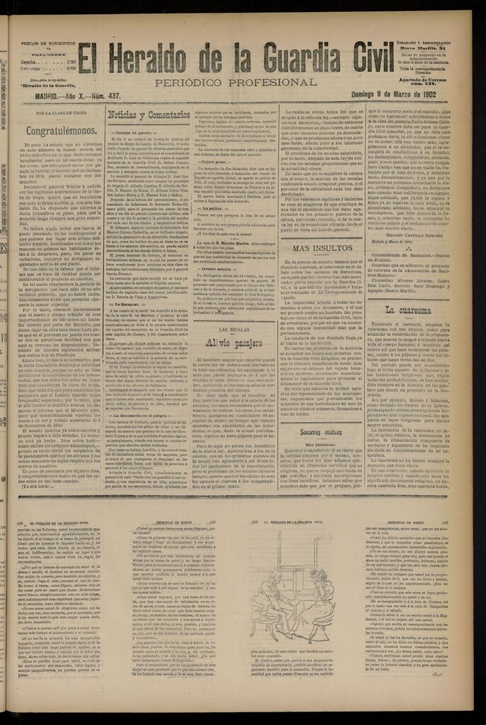 Miniatura de Heraldo de la Guardia Civil del 9 de marzo de 1902