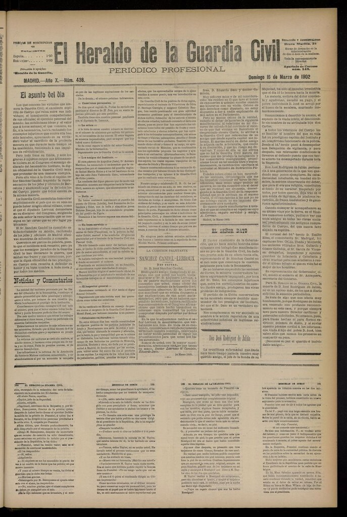 Miniatura de Heraldo de la Guardia Civil del 16 de marzo de 1902