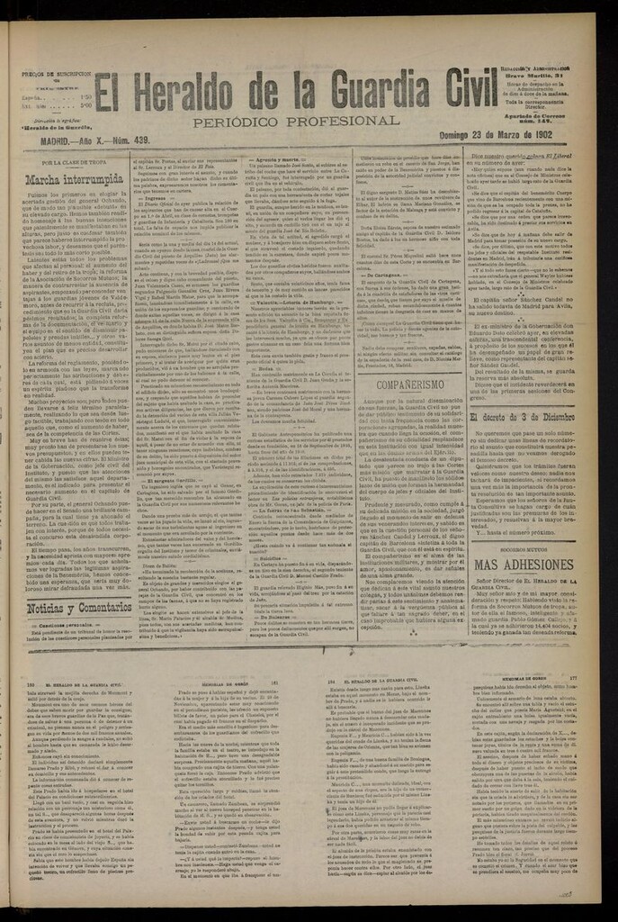 Miniatura de Heraldo de la Guardia Civil del 23 de marzo de 1902