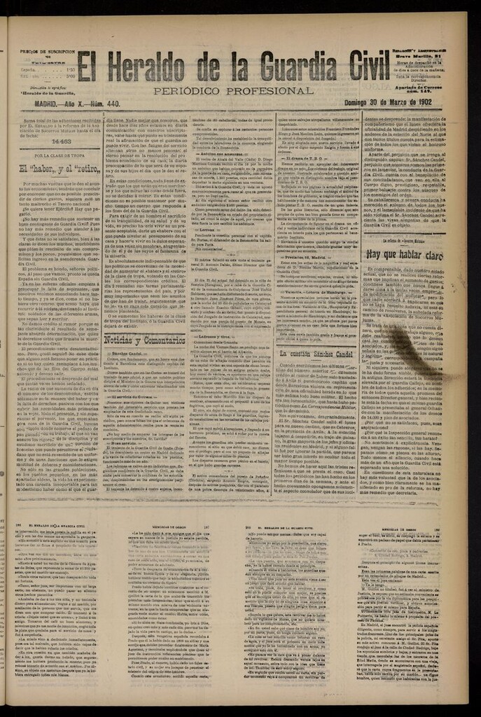 Miniatura de Heraldo de la Guardia Civil del 30 de marzo de 1902