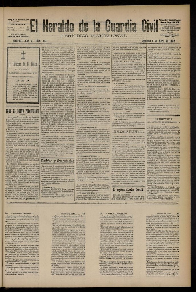 Miniatura de Heraldo de la Guardia Civil del 6 de abril de 1902