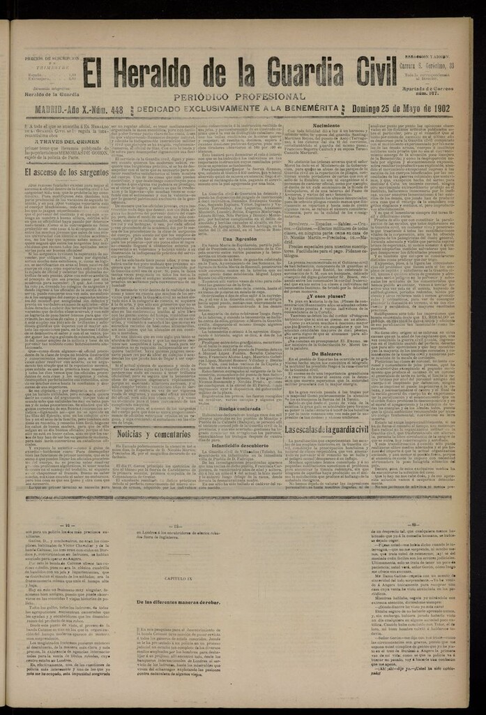 Miniatura de Heraldo de la Guardia Civil del 25 de mayo de 1902