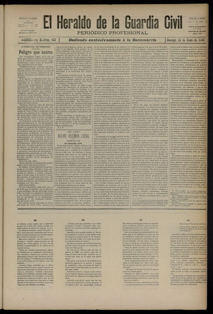 Miniatura de Heraldo de la Guardia Civil del 15 de junio de 1902