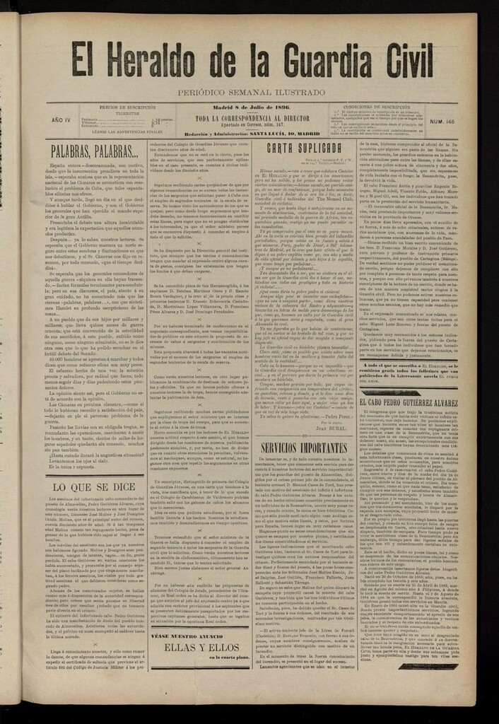 Miniatura de Heraldo de la Guardia Civil del 8 de julio de 1896