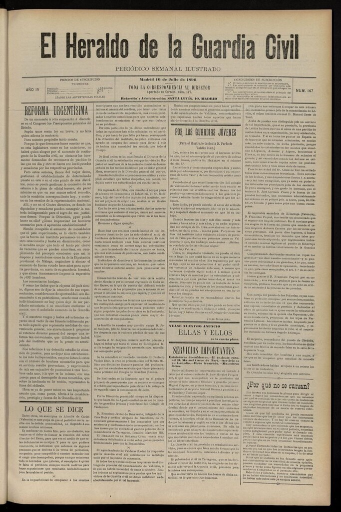 Miniatura de Heraldo de la Guardia Civil del 16 de julio de 1896