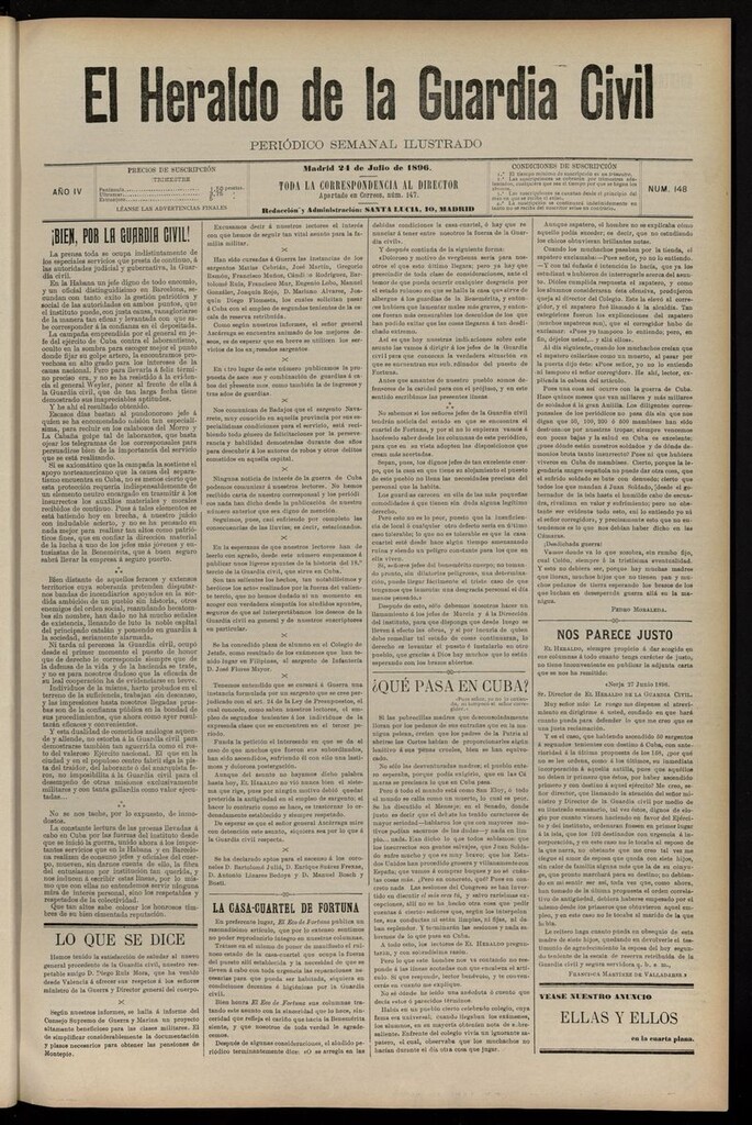 Miniatura de Heraldo de la Guardia Civil del 24 de julio de 1896