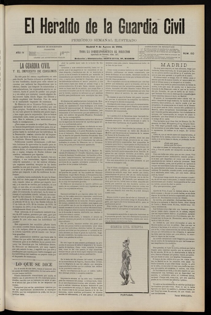 Miniatura de Heraldo de la Guardia Civil del 8 de agosto de 1896