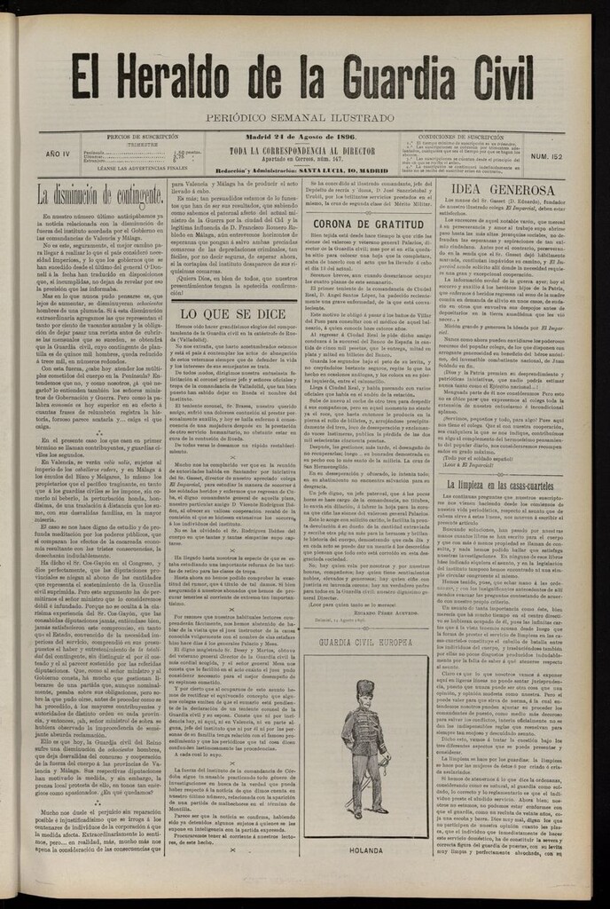 Miniatura de Heraldo de la Guardia Civil del 24 de agosto de 1896
