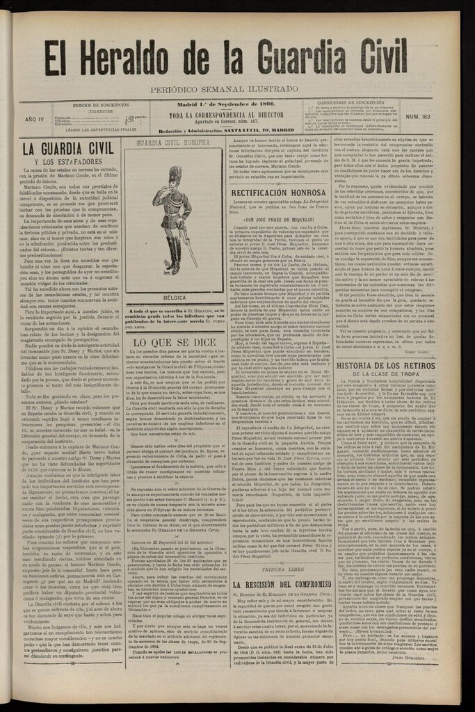 Miniatura de Heraldo de la Guardia Civil del 1 de septiembre de 1896