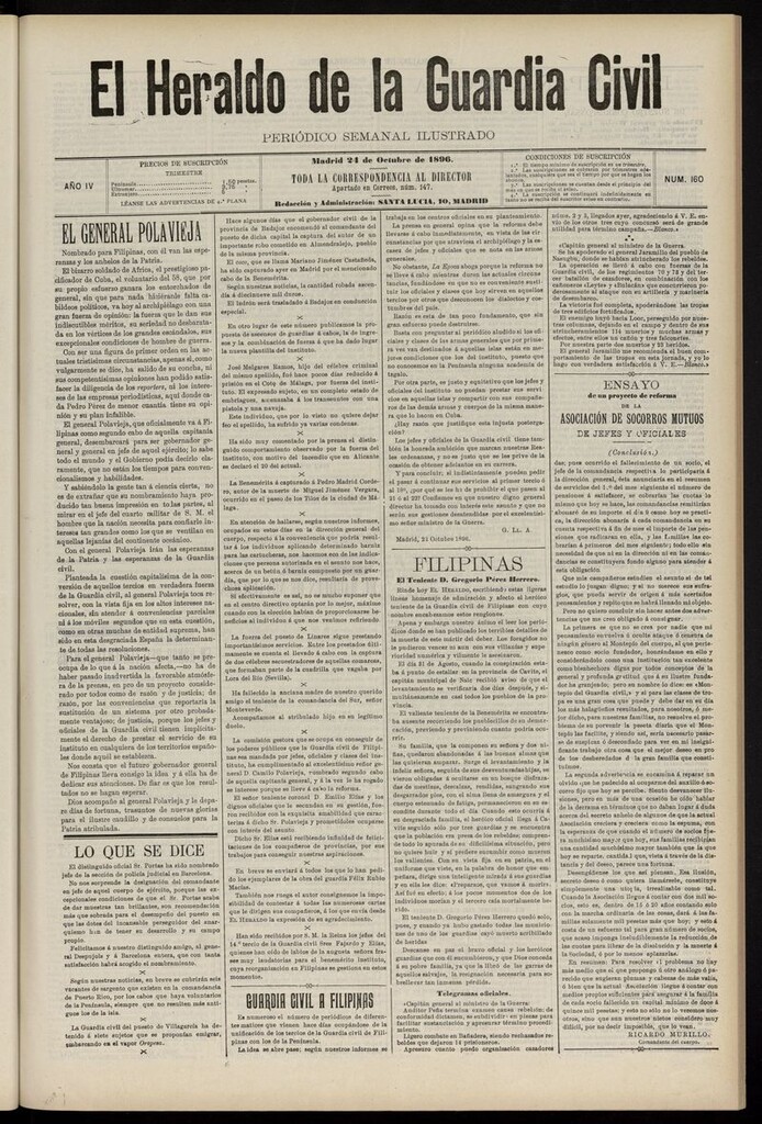 Miniatura de Heraldo de la Guardia Civil del 24 de octubre de 1896