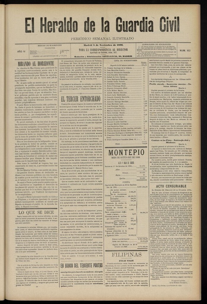 Miniatura de Heraldo de la Guardia Civil del 8 de noviembre de 1896