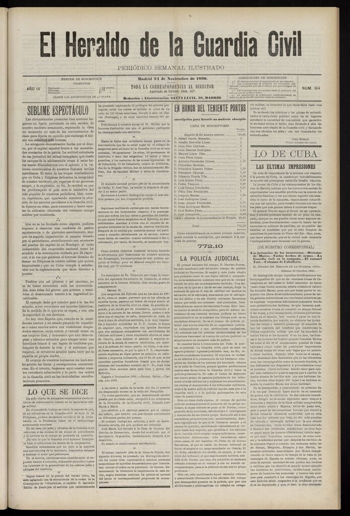 Miniatura de Heraldo de la Guardia Civil del 24 de noviembre de 1896
