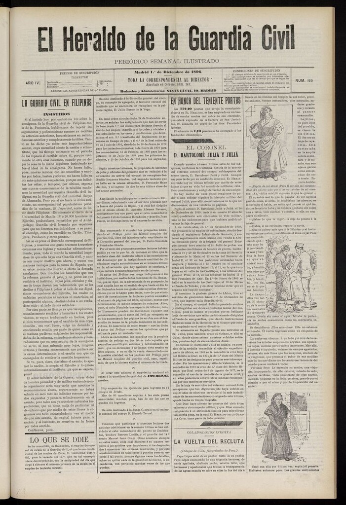 Miniatura de Heraldo de la Guardia Civil del 1 de diciembre de 1896