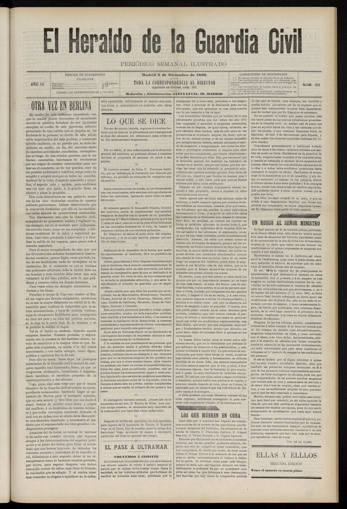 Miniatura de Heraldo de la Guardia Civil del 8 de diciembre de 1896