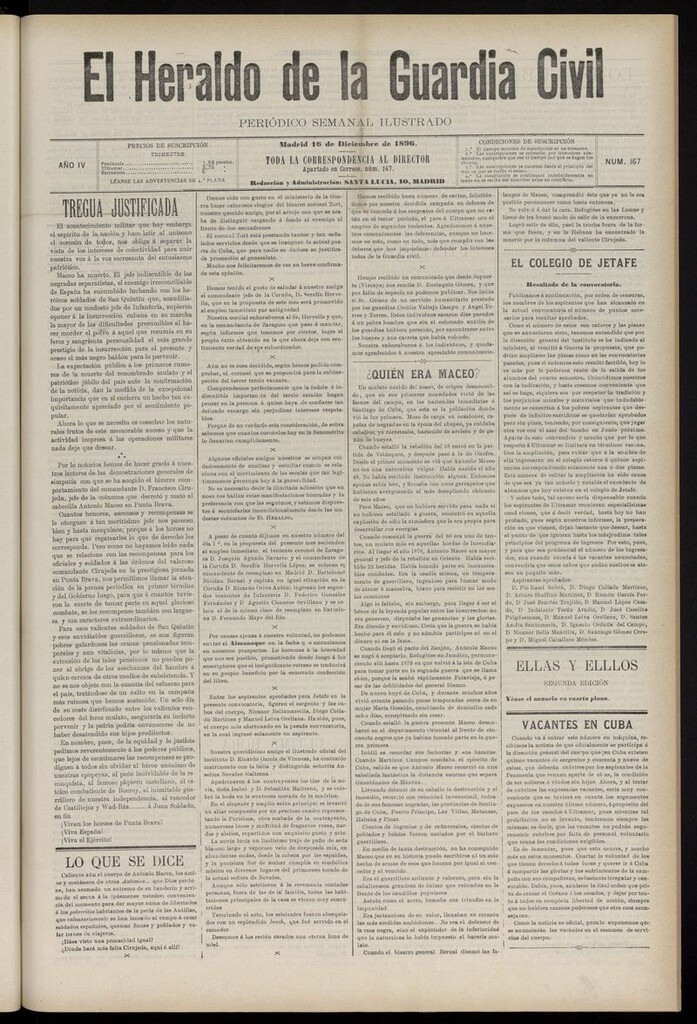 Miniatura de Heraldo de la Guardia Civil del 16 de diciembre de 1896