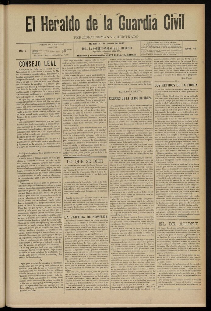 Miniatura de Heraldo de la Guardia Civil del 1 de enero de 1897