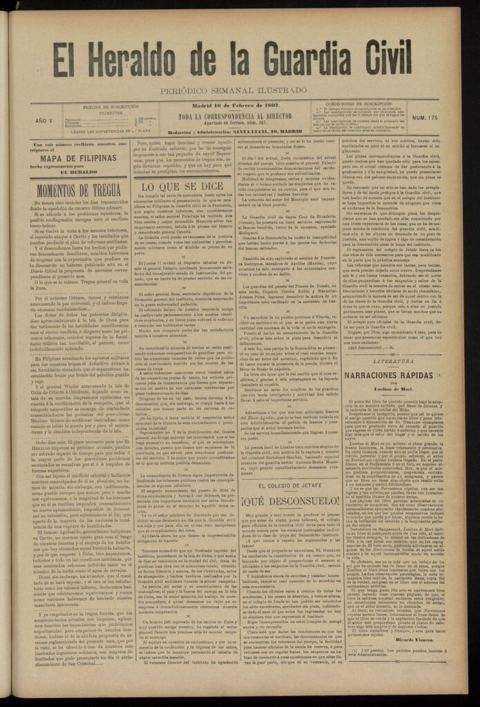Miniatura de Heraldo de la Guardia Civil del 16 de febrero de 1897