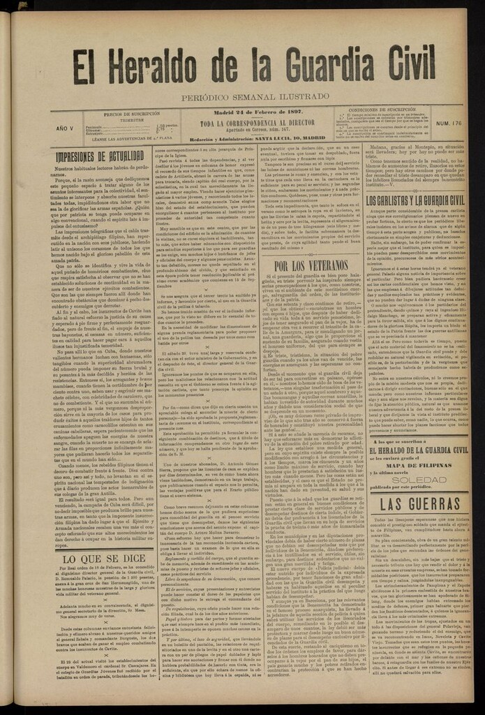 Miniatura de Heraldo de la Guardia Civil del 24 de febrero de 1897