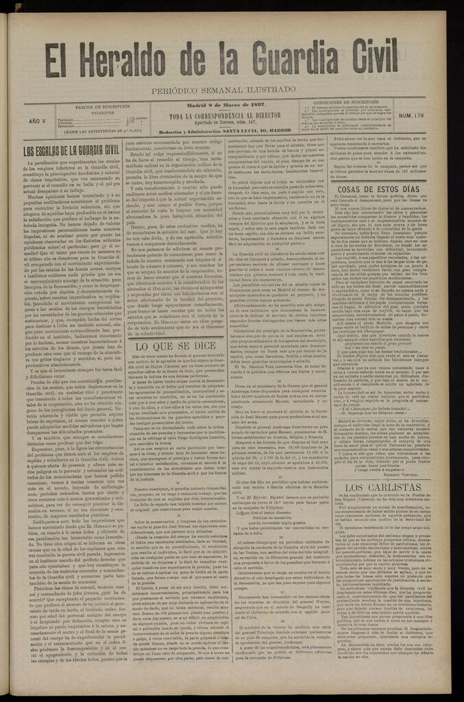 Miniatura de Heraldo de la Guardia Civil del 8 de marzo de 1897