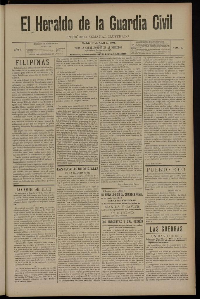 Miniatura de Heraldo de la Guardia Civil del 1 de abril de 1897