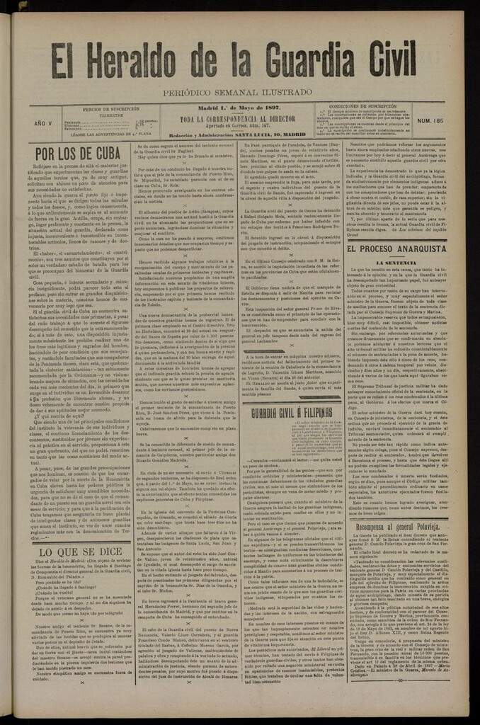 Miniatura de Heraldo de la Guardia Civil del 1 de mayo de 1897