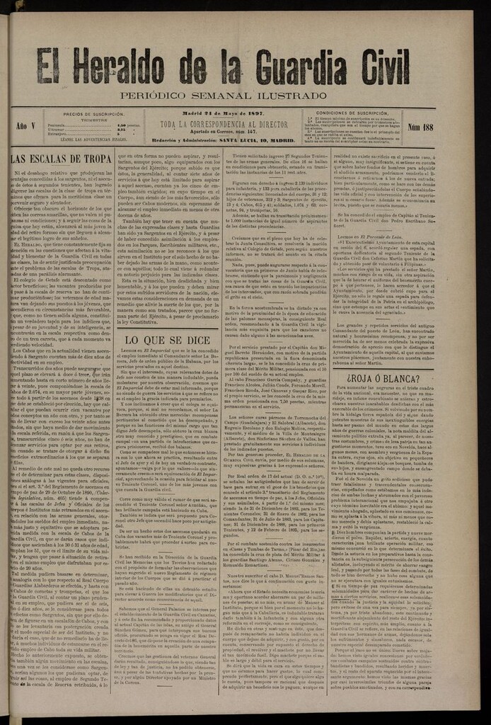 Miniatura de Heraldo de la Guardia Civil del 24 de mayo de 1897